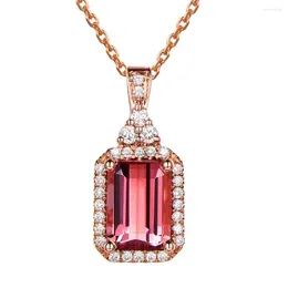 Pendant Necklaces MOONROCY Rose Gold Color CZ Red Crystal Chokers Wedding Necklace For Women Girls Drop Jewelry Wholesale Gift