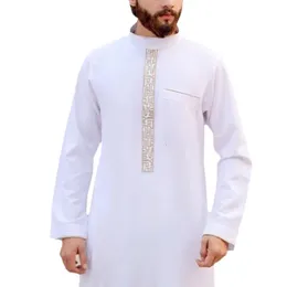 Etniska kläder Mens Long Sleeve Muslim Saudis Kaftan Islamic Ethnic Clothing Robe Man Arab Robe 517d 230616