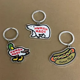 Human Made Keychain Bag Accessories Anime Car Kawaii Key Chain Holder Basketball Keyring Polar Bear Key Ring Couple Gift For Boyfr186e