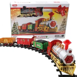 Electricrc Car Christmas Electric Rail Train Music Toy Tractwa Symulacja Światła Święto Prezenty 230616