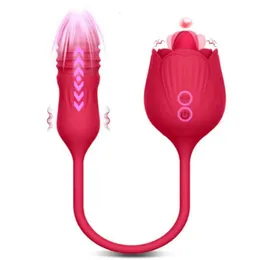 Sex toy massager Rose Toy Vibrator for Women Clitoris Egg Sucker Stimulator Tongue Licking Thrusting Sextoy Female Adult Supplies Erotic