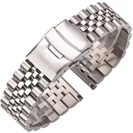 Bracelets de montre Bracelet de montre en acier inoxydable Bracelet 18mm 20mm 22mm 24mm femmes hommes argent solide métal bracelet de montre accessoires 230616