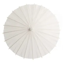 Klassische weiße Bambuspapiere Regenschirm Handwerk geölte Papierschirme DIY kreative leere Malerei Braut Hochzeit Sonnenschirm Bühnendekoration Mode