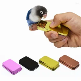 Inne zaopatrzenie ptaków Trening słoika z jedzeniem Parrot Hand-Held Feeder IQ Growth Tools Interactive Toys Mini żelazne zbiornik do karmienia