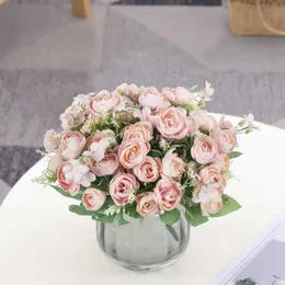 Suszone kwiaty sztuczne tańsze bukiet ślubna herbata róża Rose Boże Narodzenie Nowy rok dekoracje do domu