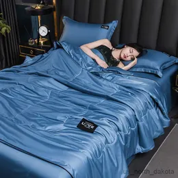 Filt satin sommar cool tunt quilt filt mjuk sängäcke king size par person luftkonditionering tröstare 220x230cm r230617