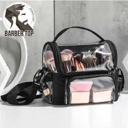 Outros cuidados com o cabelo salão de beleza ferramenta de maquiagem mochila ferramenta de cabeleireiro bolsa de armazenamento transparente bolsa de viagem à prova d'água PVC bolsas de moda feminina 230616