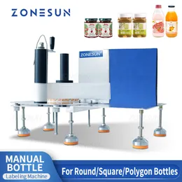 ZONESUN ZS-TB3 Manual Labeling Packing Machine Manual Bottle Label Sticker Peeling Applicator Flat Round Square Polygon Surface Machine