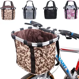 Panniers Bags Bicycle Front Basket Bike Small Pet Dog Carry Pouch Foldable MTB Cycling Handlebar Tube Bag Bike Cycling Accessories 3KG Load 230616