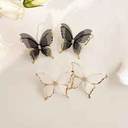 Studörhängen 2023 Trend Chiffon Butterfly för kvinnors koreanska mode charm kvinna smycken lyxfest flicka ovanliga tillbehör