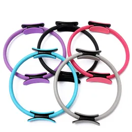 Círculos de ioga 38 cm Yoga Fitness Pilates Ring Mulheres Meninas Círculo Mágico Exercício Duplo Ginásio em Casa Esportes Perder Peso Resistência Corporal 6 Cores 230617