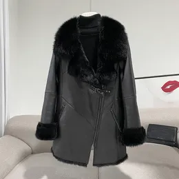 Women's Fur Faux autumn and winter fur mid length slim fit female large collar temperament is thinner coat trend 230616