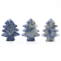 Pendanthalsband 3 stycken Sodalite Healing Crystal Stones Mini Christmas Tree Desk Ornament Pocket Stone Home Office Decoration Dro Dhgip