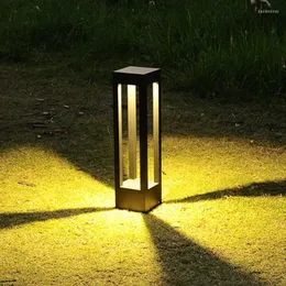 Modern Alüminyum 40cm Siyah Açık Bahçe Dekorasyonu Çim Lambası Villa Avlu Turizm Manzarası Kırsal Emlak Led Sütun Işıkları