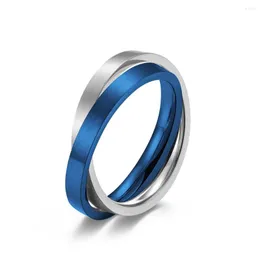 Wedding Rings Fashion Stainless Steel Anxiety Ring For Men Women Interlocking Rolling Rotating Stacking Cross Anniversary Jewelry