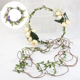 Decorative Flowers Women Girls Hair Bands Headband Pography Birthday Party Travel Artificial Leaves Jewelry Ornaments Decorations