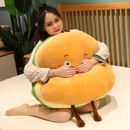 Plush Plush Animals Creative Soft Hamburger Macaron Pillow Baby Sleeping Toys Sofa Poduszka cieplejsza torba wisiorek dla dzieci Prezenty 230617