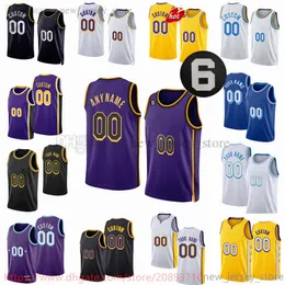 Custom New Season Printed Basketball Jersey D'Angelo Russell Anthony Davis LeBron Patrick James Beverley Wenyen Gabriel Dennis Schroder Jerseys 6 patch