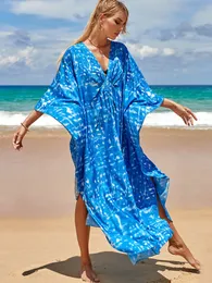 Basic Casual Dresses Maxi Beach Dresses Printed Kaftans for Women Tunic Bikini Cover Up Batwing Sleep Summer Holiday Bathing Suits Sales 230617