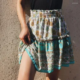 Skirts Boho Bohemian Fashion Women Casual Loose Mini Sundress Summer Beach Vacation 2023 Sweet Female Ruffles Short Girl