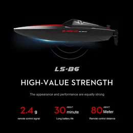 Electricrc Boats LSRC B6 4CH Fjärrkontroll Radio Ship 24g High Speed ​​RC Racing Boat Gift Toys 230616