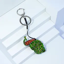 مفاتيح مفاتيح جميلة مصنوعة يدويا arcylic keychain الحيوانات الطاووس