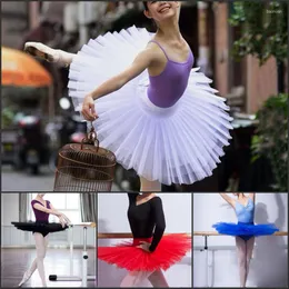 Scene Wear Professional Ballet Tutus Vuxen barn styv pannkaka halv tutu flickor öva kjolar barn vit tallrik