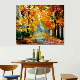 Contemporary Canvas Wall Art Sunny October Handcrafted Landscape Painting New House Decor