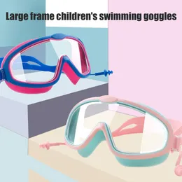 Goggles Kids Регулируемые плавательные очки Водонепроницаемые плавающие очки против тумана для плавания для мальчиков для девочек, дайвинг серфинг с затычками для ушей 230616