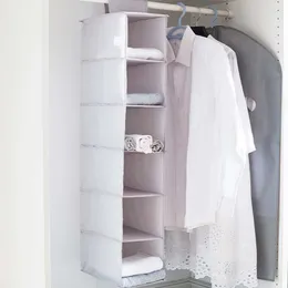 Sacos de armazenamento 6 camadas suporte organizador cabide sutiã pendurado pendurar guarda-roupa organizador de roupas íntimas prateleira roupas saco armário