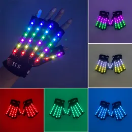 Novelty Games Rave Party Dancing Gloves Decor Glowing Colorful Changeable LED Gloves With Neon Light Flashing 230617