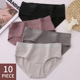 Women's Shapers 10 Pieces Set Panties Cotton Woman Underwear Soild Female Lingerie Pcs Underpants Tangas Drop 230617