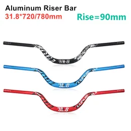 Bike Handlebars Components MTB Riser Handlebar 318x720780mm Aluminum Swallow Handle Bar Rise 90mm Mountain Folding Bicycle Cycling Parts 230617