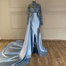 EBI Mermaid Aso Sexy Prom Dress Pearls Crystals Evening Formale Secondo ricevimento Birthday Biridge Manpeding Gowns Dresses Abetes Robe de Soiree Zj es