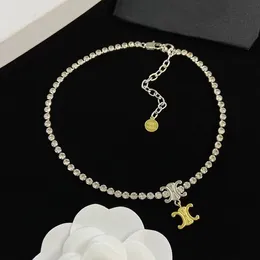 Frauen Mädchen Neue Mode Triumphbogen Diamant Gold und silber farblich passenden kristall Halskette Designer Schmuck N65KL