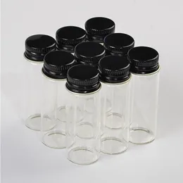 22*60*14mm 14ml Cam Şişeler Alüminyum Vida Kapağı Şeffaf Boş Jars Hediye Cam Dilek Şişeleri Sıvı 100 PCS PPMOD