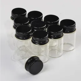 22*35*14mm 6ml 작은 유리 병 알루미늄 나사 캡 미니 투명한 명확한 빈 유리 항아리 금속 뚜껑 병 Botellas 100pcs mxqtc