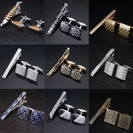 Manschettlänkar Luxury Cufflink och Tie Clip Set Tie Pin For Men's Suit Accessories slipsstänger Manschetten Set Men Wedding Jewelry B246 230617