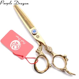 Forbici 5,5 "6" 440c oro color gocce di capelli per cuccioli forbici dritte forbici dritte thinninng shears animali domestici scissors tagli animali z9004