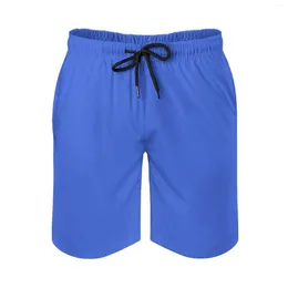 Shorts Masculino Liso Cor Sólida Royal Blue-Ozcushions Tem Mais de 60 Azuis Calção de Banho Masculino Esportes Praia Surfe Bolsos e Malha