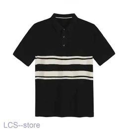 Herren-Poloshirts 7717 Hochwertige Poloshirts aus Premium-Baumwolle gestrickt Sport Laufen Business Casual Gestreifte Farbkontrast-Revers-T-Shirts H1218