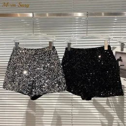 Шорты моды Baby Girl Bling Sequined Shorts Toddler Teens подростки, блестящие короткие брюки, детская вечеринка, детская одежда, детская одежда 1-14y 230617