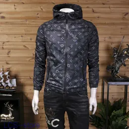 Men's Jackets European Station Fashion Brand Printed Jacket Hooded Personality Letter Casual Spring and Autumn Clothing Top Trend