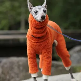 Talkie 4 Colors Fleece Dog Clothes Winter Long Neck Collar Dog Overalls Jacket for Large Dogs Alaskan Malamut Warm Coat Jumpsuit Romper