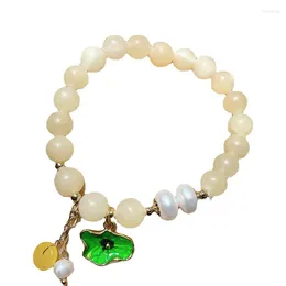 Charm Bracelets Estilo Jade Bracelet Feminino Pedra Natural Ágata Hetian Calcedônia Para Mulheres Simples Personalizado