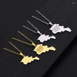 Anhänger Halsketten Mode Armenien Karte Charme Silber Farbe/Gold Farbe Edelstahl Armenier Karten Halskette Für Frauen Schmuck