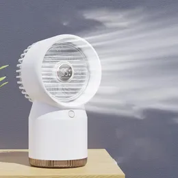 Humidifiers New Air Cooler Fan Mini Desktop Fan Usb 360° Spray Humidification Fan Led Digital Display Infinite Water Cooling Circulating Fan