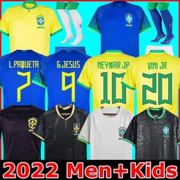 브라질 2023 축구 유니폼 Camiseta de Futbol Paqueta Raphinha 축구 셔츠 Maillots Marquinhos Vini Jr Brasil Richarlison 2022 남자 아이들 키트 여자 Neymar