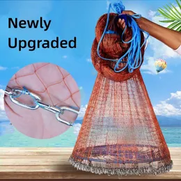 Accessori 4.2m7,2 m Fishing Net Aggiornato Aggiornamento coreano piccolo foro a rete in acciaio Sinker del fuso a mano Grow a rete Strumenti di pesca da pesca a rete facili