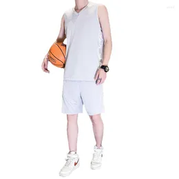 Men's Tracksuits Men's Summer Sports Suit Running Quick Drying Clothes Short Sleeved T-shirt Ice Silk Basketball Training And Fitness